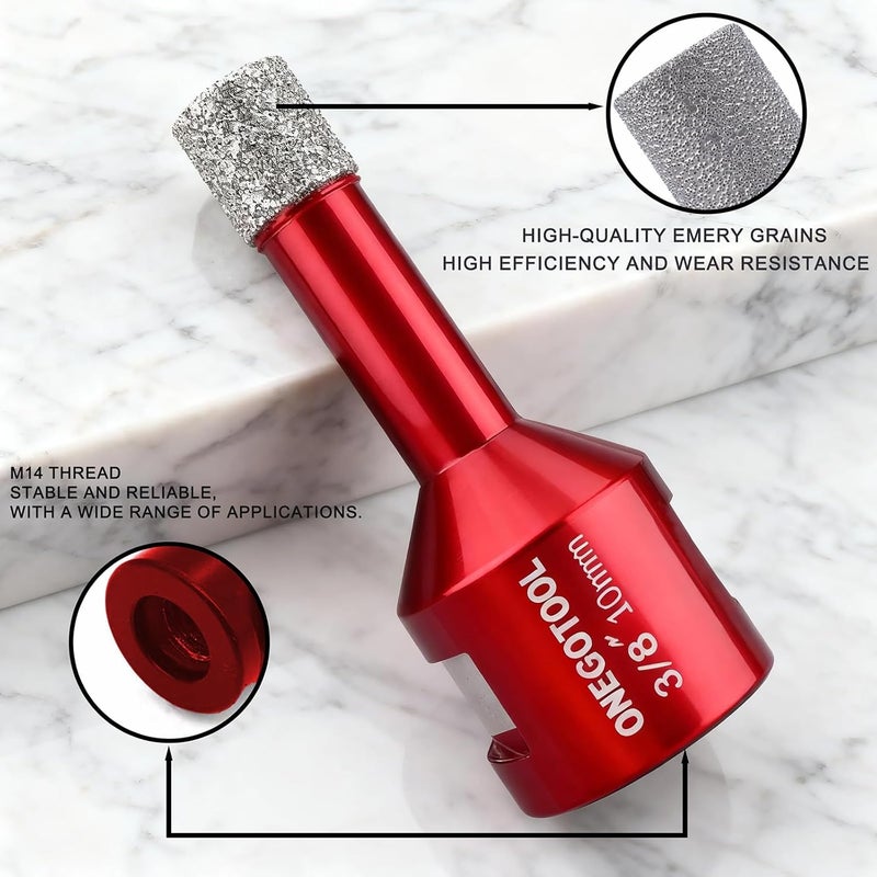 ONEGOTOOL 2pcs 3/8 Inch（10mm） Diamond Hole Saw Tile Masonry Core Drill bits for Porcelain Ceramic Concrete Granite Marble 5/8-11 Thread for Angle Grinders - Image 3